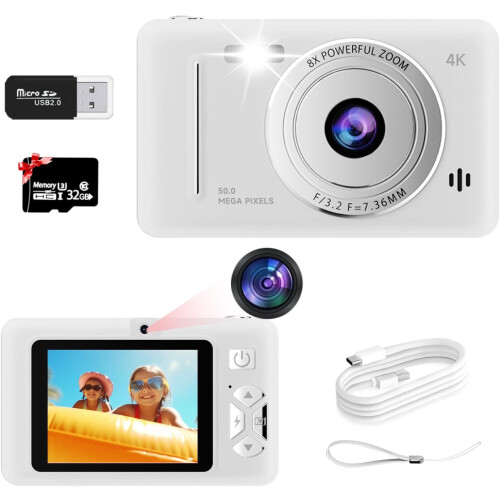 Kids Camera 4K 48MP 2.7" Screen 32GB Card