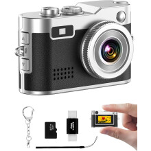 1080P Mini Retro Digital Camera with 16GB Card, Pocket Video Camera for Travel Daily Use