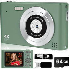 44MP Full HD 1080P Point and Shoot Camera, 16X Zoom Compact Digital Camera with 64GB Card