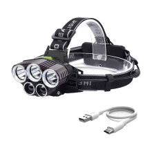 Bright USB Rechargeable Headlamp LED Headlight for Outdoor Camping Hiking Running Fishing Night Work