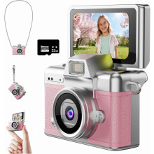 Mini Keychain Digital Camera, 1080P Video 1.47" LCD Screen with 32GB TF Card for Travel