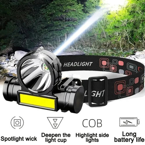LED Sensor Headlamp Camping Search Light Head Flashlight Rechargeable Powerful Lanterns Lamp Head Styles 5 Front Headlights 2