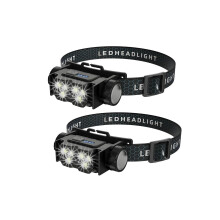 2-Pack Helmet Lamp, LED Magnetic Headlight with Type-C Charging, Black