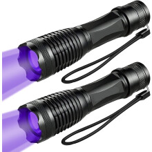 2 Pack UV Flashlight, 2 in 1 LED Tactical Flashlight & 395nm Black Light Pet Urine Detector for Dog/Cat Urine, Dry Stains, Bed Bugs, Scorpions