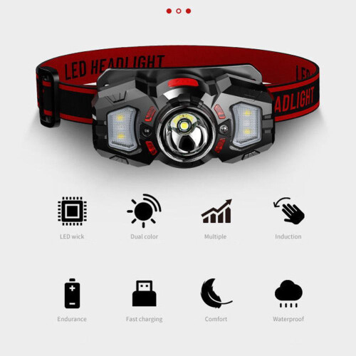 LED Sensor Headlamp Headlight Zoom Head Torch Outdoor USB Camping 1