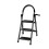 3 Step Folding Step Ladder with Slip Resistant Wide Steps for Kitchen Black 1