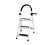 3 Step Folding Step Ladder with Slip Resistant Wide Steps for Kitchen White 1
