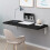 Wall?Mounted Folding Drop?Down Table, Foldable Wall Table, Space?Saving Floating Desk for Kitchen Dining Room 60x30cm Black 10