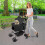 Pet Stroller With Brake Basket Canopy for Small to Medium Sized Pets Black 8