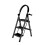 3 Step Folding Step Ladder with Slip Resistant Wide Steps for Kitchen Black 2
