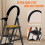 3 Step Folding Step Ladder with Slip Resistant Wide Steps for Kitchen Black 9