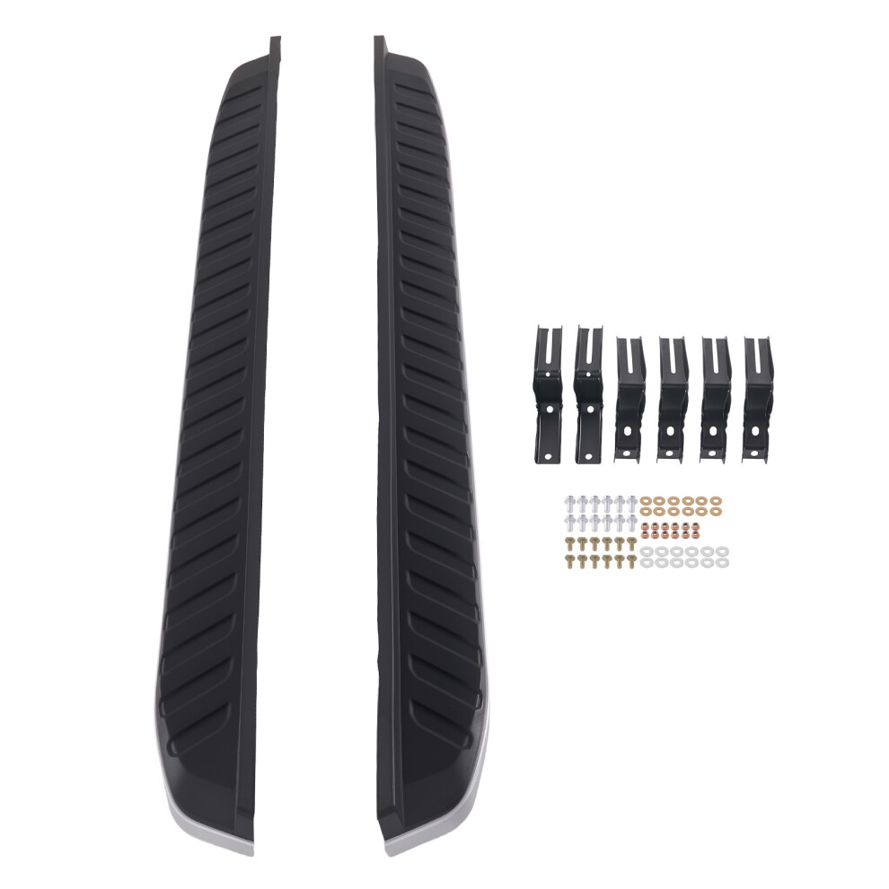 Aluminium Side Steps Running Boards For Ford Ranger 2023 2024 2025 Pair Black/Silver