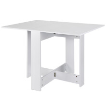 Folding Dining Table, Space?Saving Extendable Kitchen Table, Table for Small Home White