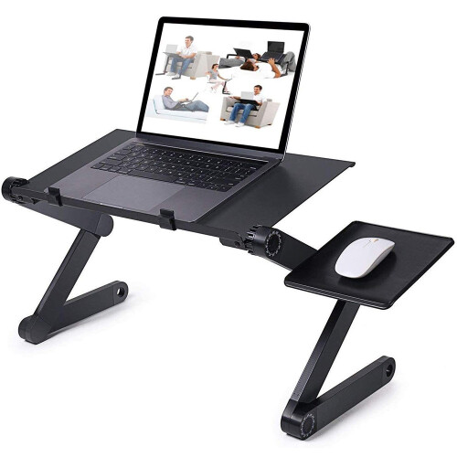 Laptop Stand Riser Holder Folding Adjustable Vented Laptop Stand Black