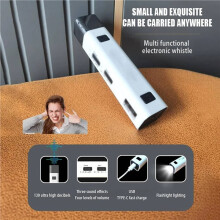 2X Electronic Whistle Rechargeable PE Teacher Football Referee Whistle Flashlight Supply Training 130db B