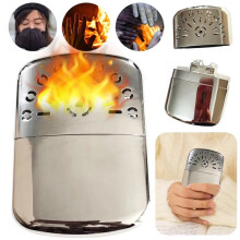 2X Draagbare Metalen Handwarmer voor Buiten met Opbergvak voor Vissen, Kamperen en Wandelen. Warme Winter -Handwarmer in Zakformaat.