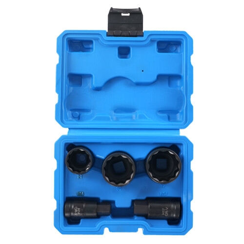 1/2" Drive 12PT Impact Socket Bits Set 24 30 32mm 12pt Sockets 14mm 17mm Hex 1