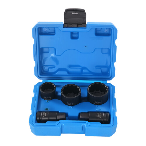 1/2" Drive 12PT Impact Socket Bits Set 24 30 32mm 12pt Sockets 14mm 17mm Hex 2