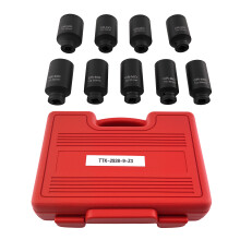 9pc 1/2inch Drive Deep Impact Axle Hub Nut Socket Set 29-30-31-32-33-34-35-36-38