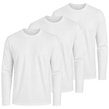 (WHT 3PK, 2XL) Kruze Mens Long Sleeve T Shirts