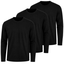 (BLK 3PK, S) Kruze Mens Long Sleeve T Shirts