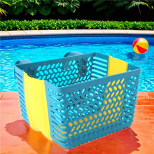Panier de Rangement au Bord de la Piscine, Panier de Rangement pour Piscine, Panier de Piscine Hors , Panier de Rangement à Ventouse Bleu
