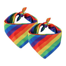 2 Pcs Rainbow Bandana Accessory Fancy Dress Headbands Handkerchief Bandana Scarf for Men Women Neck Scarf Accessories