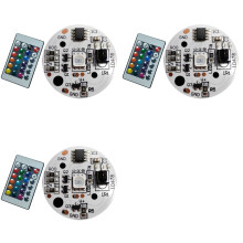 3X 5 V Niederspannungs-LED-Leuchtplatte, Farb-RGB-Lampenplatine, 3 W, Bunte Farbverlaufsquelle, IR-Funkfernschalter mit 24 Tasten