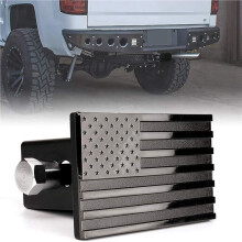 2X American Flag Hitch Cover- Metal USA Flag Trailer Hitch Cover-Patriotic Flag Plug Hitch Cover (Fits 2 Inch Receivers)