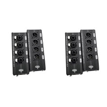 4x Extensor de Audio RJ45 CAT5 A 4 Canales XLR/DMX de 3 Pines. Extensor de Señal de Red DMX512 para Estudio de Grabación de Audio.