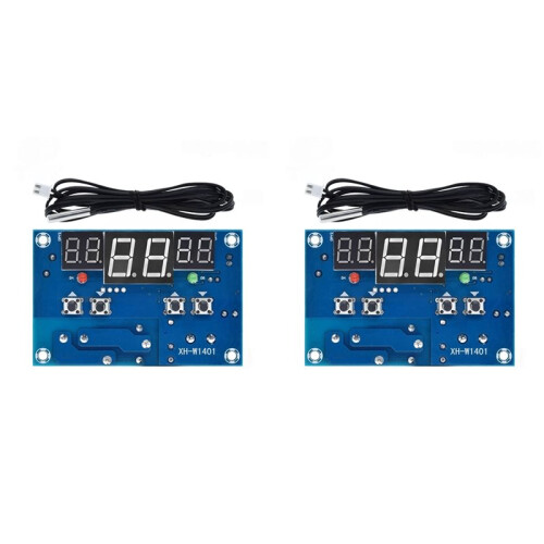 2X W1401 Digital Thermostat Temperature Controller with Sensor Waterproof Probe LED Display for Circuit Control