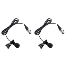 2X Professionele Lavalier Reversmicrofoon voor Amost Wireless Bodypack-Zender 3-Pins XLR