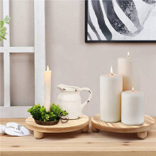 4X Rond Voetstuk Riser Board Houten Displaybord Sokkelbord Pot Bloem Sokkel Riser Houder voor Indoor Outdoor Display