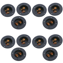 12 Pezzi DIY Casa Stereo per Auto un 2 Vie Altoparlante Scatola Terminale Binding Post Connettori un Tazza un Molla Rotonda Spine Subwoofer (Nero)