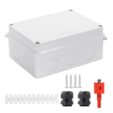 Caja Eléctrica, Caja Impermeable para Exteriores, Caja de Conexiones IP65 con Orificios Reservados, Caja de Proyecto, Caja de Cable de Alimentación,