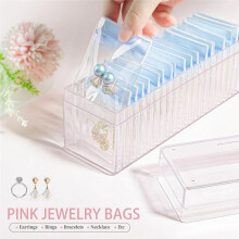Schmuckschatulle Aus Acryl, Transparenter Schmuck-Organizer mit 20 Tragbaren, Antioxidativen Reißverschlusstaschen, Reise-Schmucketui, Blau