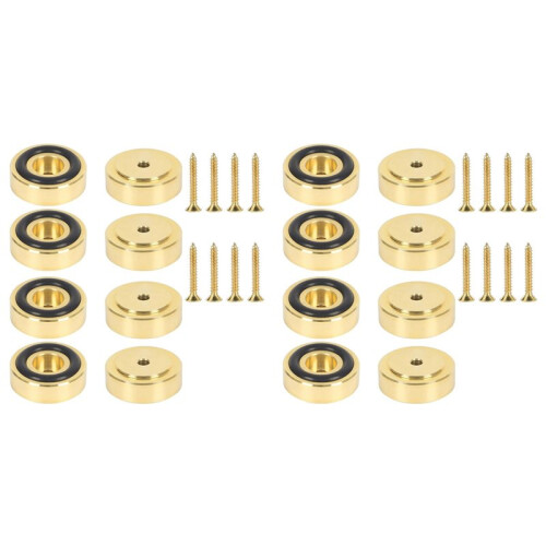 Conjunto de 16 Pés de Latão para Tábua de Corte com Almofadas Antiderrapantes - 3 X 1 cm (1,18 X 0,39 Polegadas), Dourados, para Móveis 1