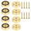 Conjunto de 16 Pés de Latão para Tábua de Corte com Almofadas Antiderrapantes - 3 X 1 cm (1,18 X 0,39 Polegadas), Dourados, para Móveis 3