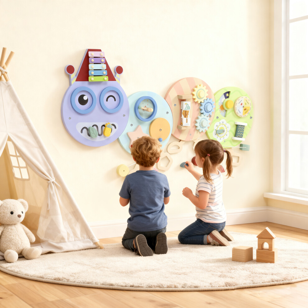 Aiyaplay Caterpillar Busy Board, Sensory Wall Toy For Toddlers 3+