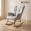 Homcom (Grey) HOMCOM Tufted Rocking Chair with Side Pockets 3
