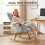 Homcom (Grey) HOMCOM Tufted Rocking Chair with Side Pockets 7