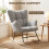 Homcom (Grey) HOMCOM Tufted Rocking Chair with Side Pockets 5