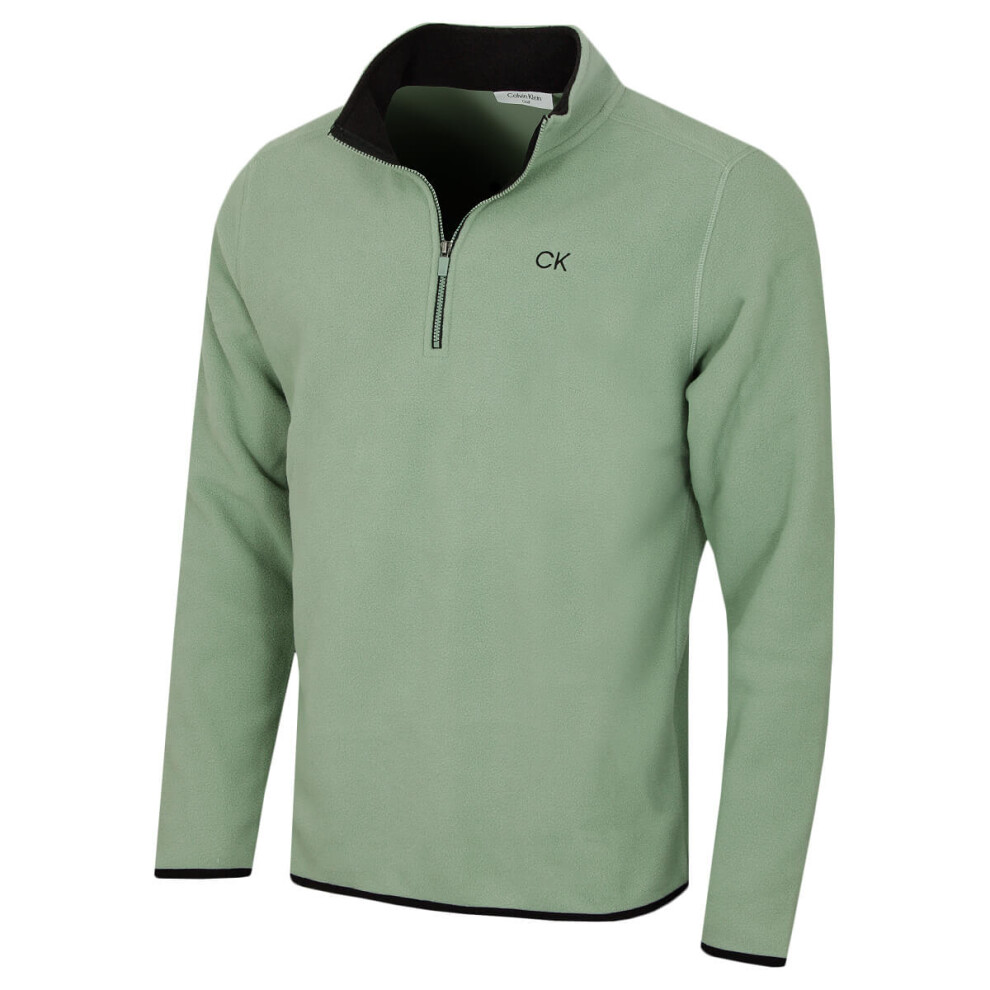 Calvin Klein (Xl, Sage) Mens 2026 Polar Fleece 1/2 Zip Stretch Golf Sweater