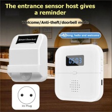 Sonnette de Porte Intelligente Sans Fil avec Détecteur de Mouvement pour la Maison, le Commerce et les Magasins (Prise UE)