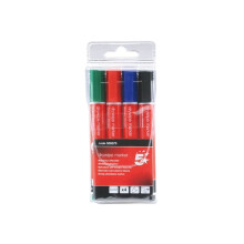 Drywipe Marker Xylene/Toluene-Free Bullet Tip 2mm Line Assorted [Pack of 4]