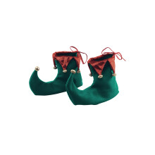 BA853 Christmas Elf Shoes Costume | 1 Pair One Size-Adult, Unisex, Green, Red, & Gold Halloween