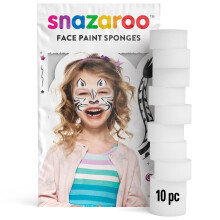 Face Paint High Density Foam Make-Up Sponges, 10 Pack, White, One Size
