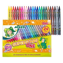 Superstar One 4445-0030 24 Felt Tip Pens Washable Pack of 24 in Cardboard Case