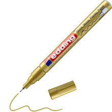 780 gloss paint marker - gold - pack of 1 paint marker - extra-fine round nib 0.8 mm - paint pen for glass, pebbles, wood, plastic, paper - waterproof