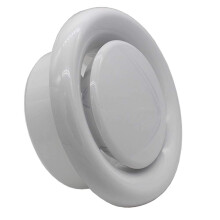 Plastic Round Ceiling Vent 125mm - 5 inch Diffuser/Extract Valve with Retaining Ring